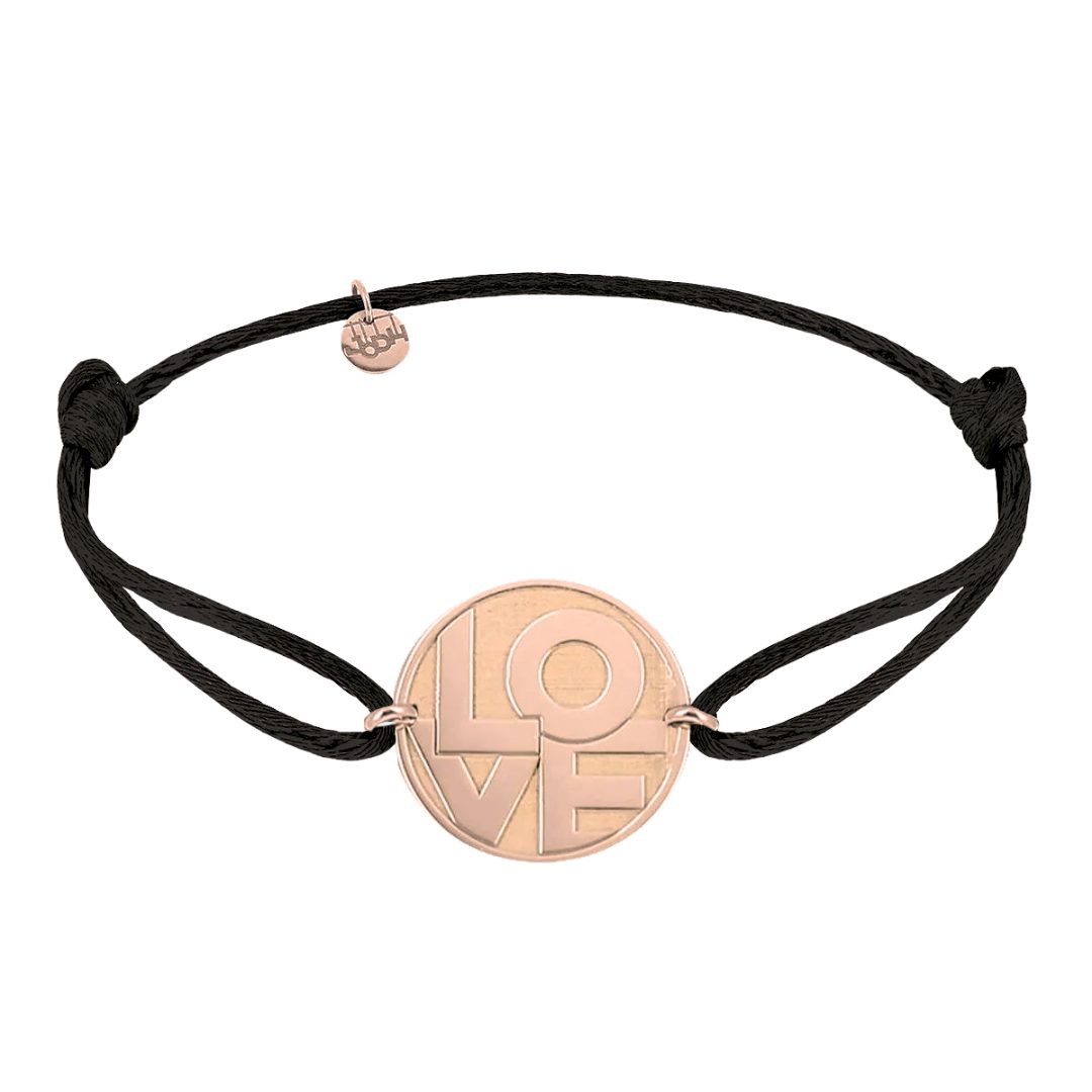 LOVE cord bracelet 18-karat rose gold, black