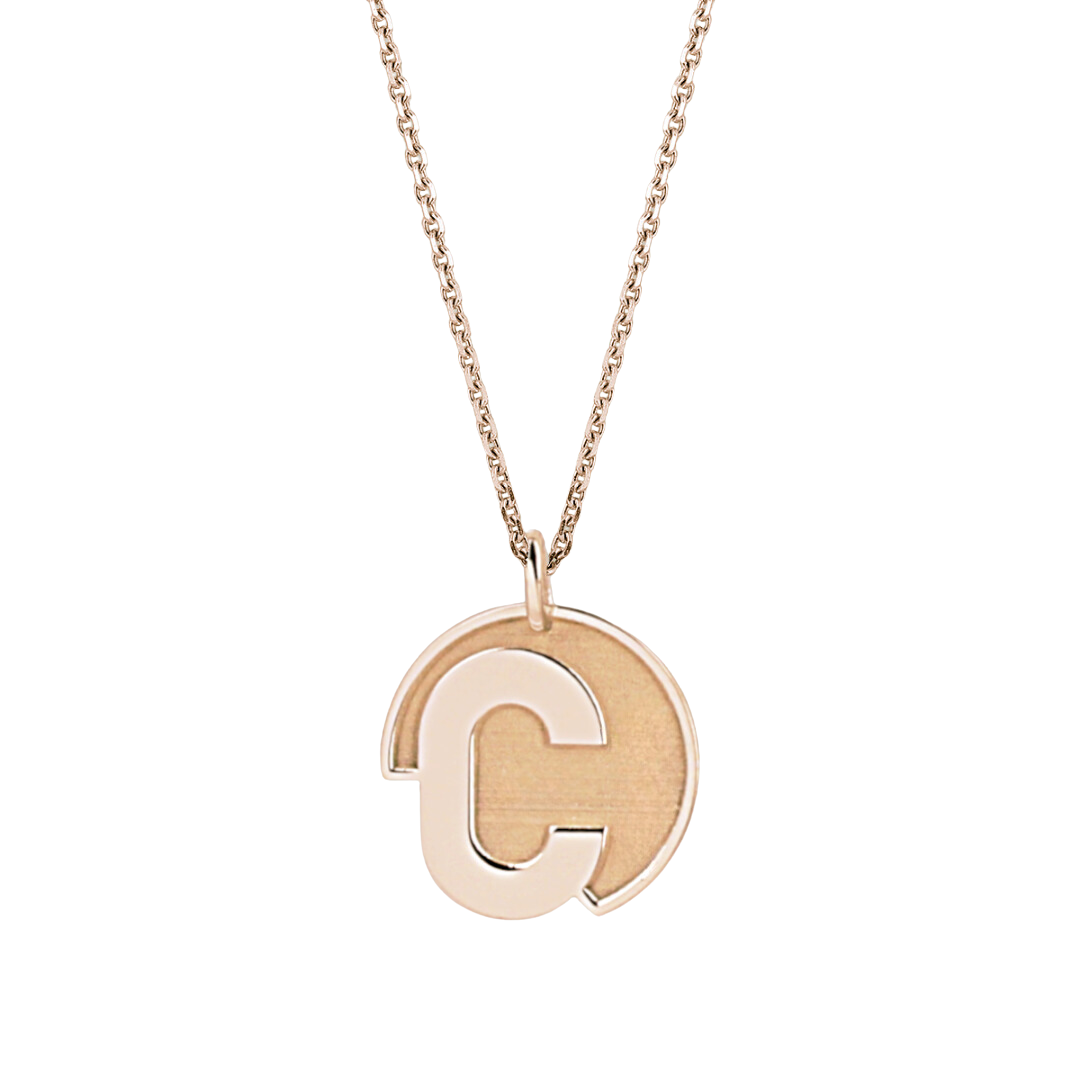 Pendentif lettre C or 18 carats OR ROSE