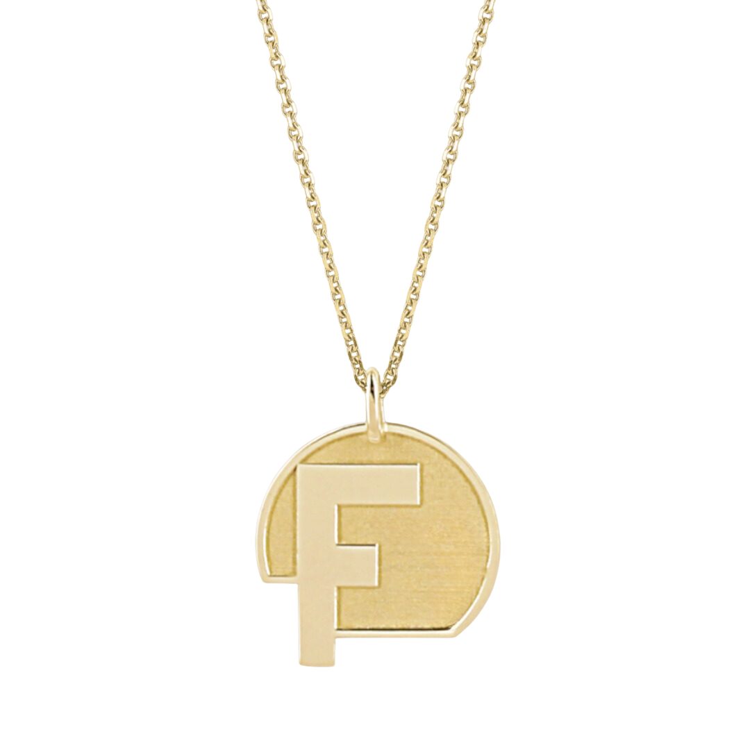 Pendentif lettre F or 18 carats OR JAUNE