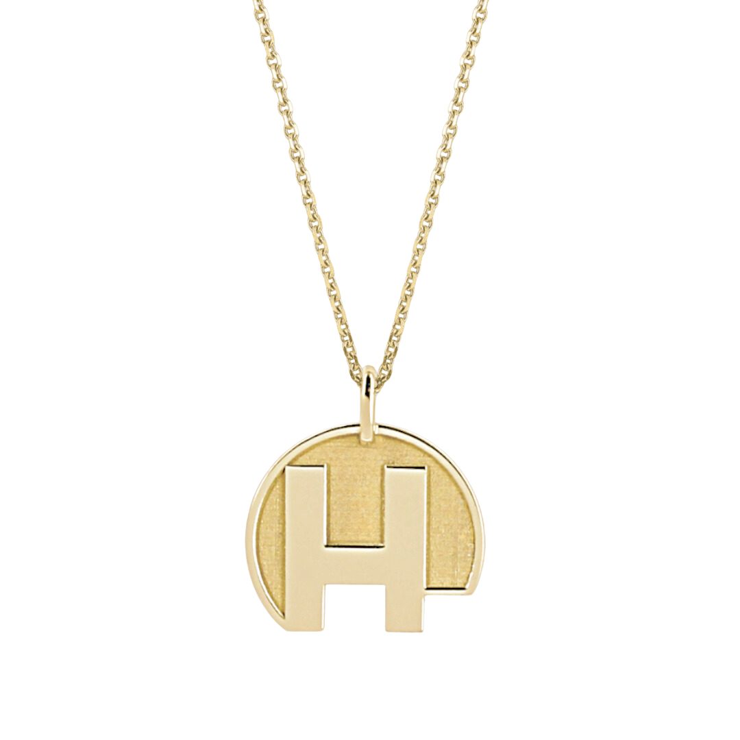 Pendentif lettre H or 18 carats OR JAUNE