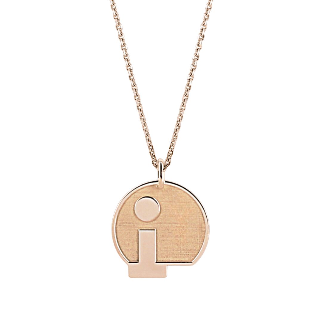 Pendentif lettre I or 18 carats OR ROSE