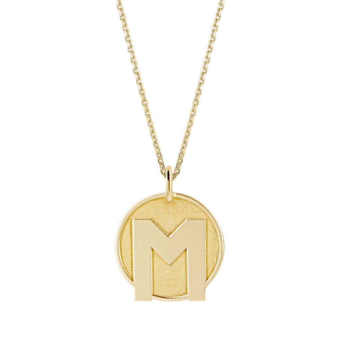 Pendentif lettre M or 18 carats OR JAUNE