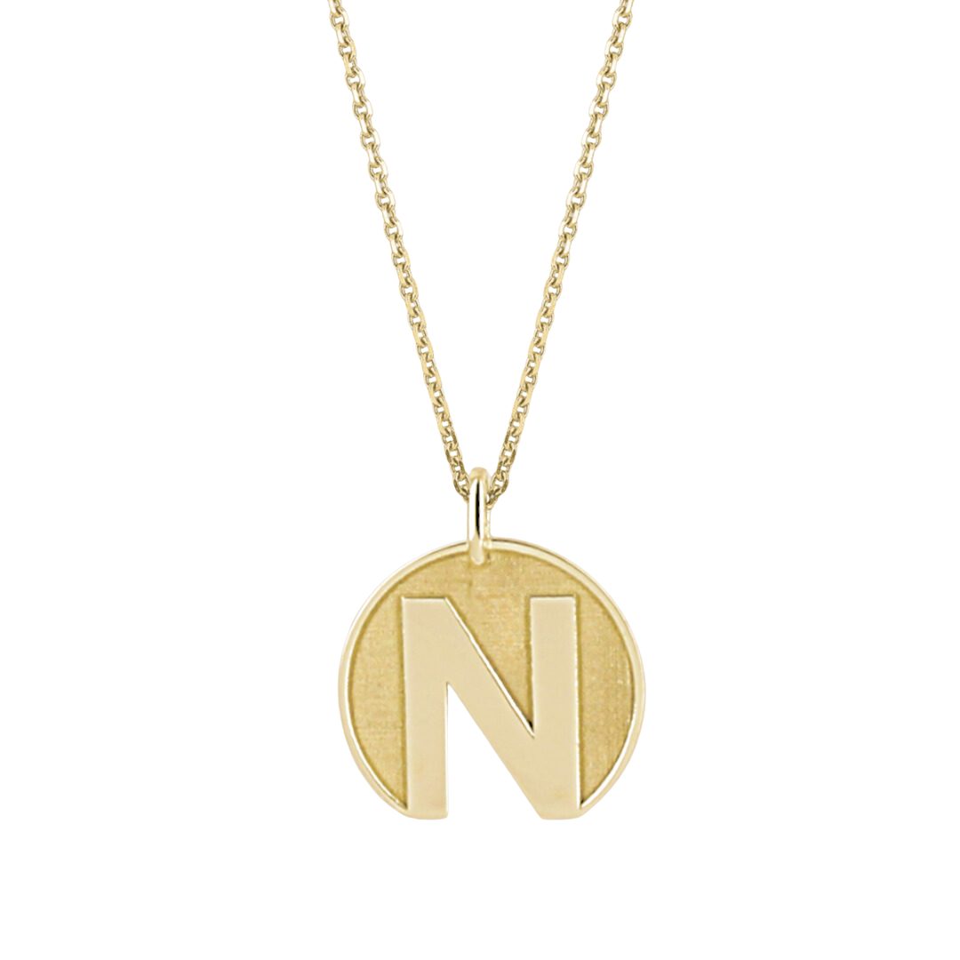 Pendentif lettre N or 18 carats OR JAUNE