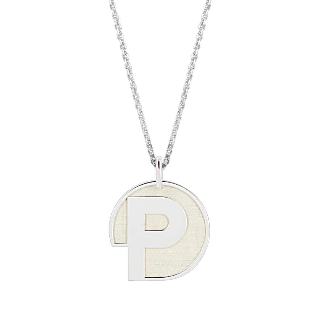 Pendentif lettre P or 18 carats Pendentif lettre P argent 925 rhodié