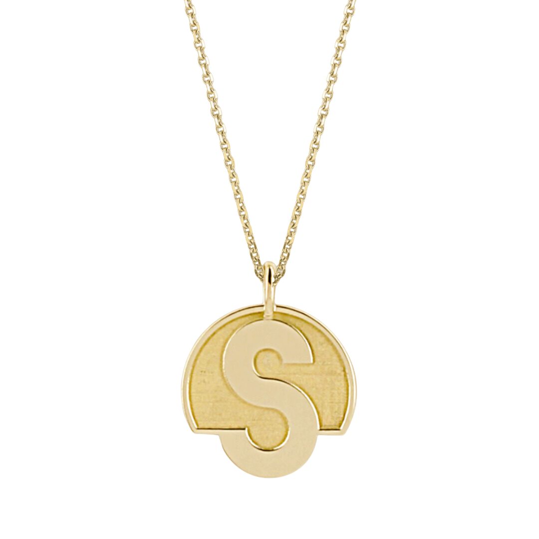 Pendentif lettre S or 18 carats OR JAUNE