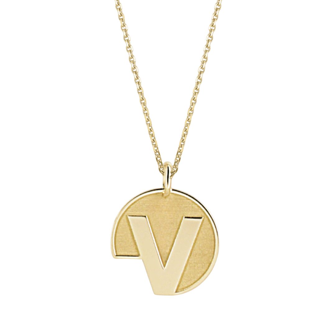 Pendentif lettre V or 18 carats OR JAUNE