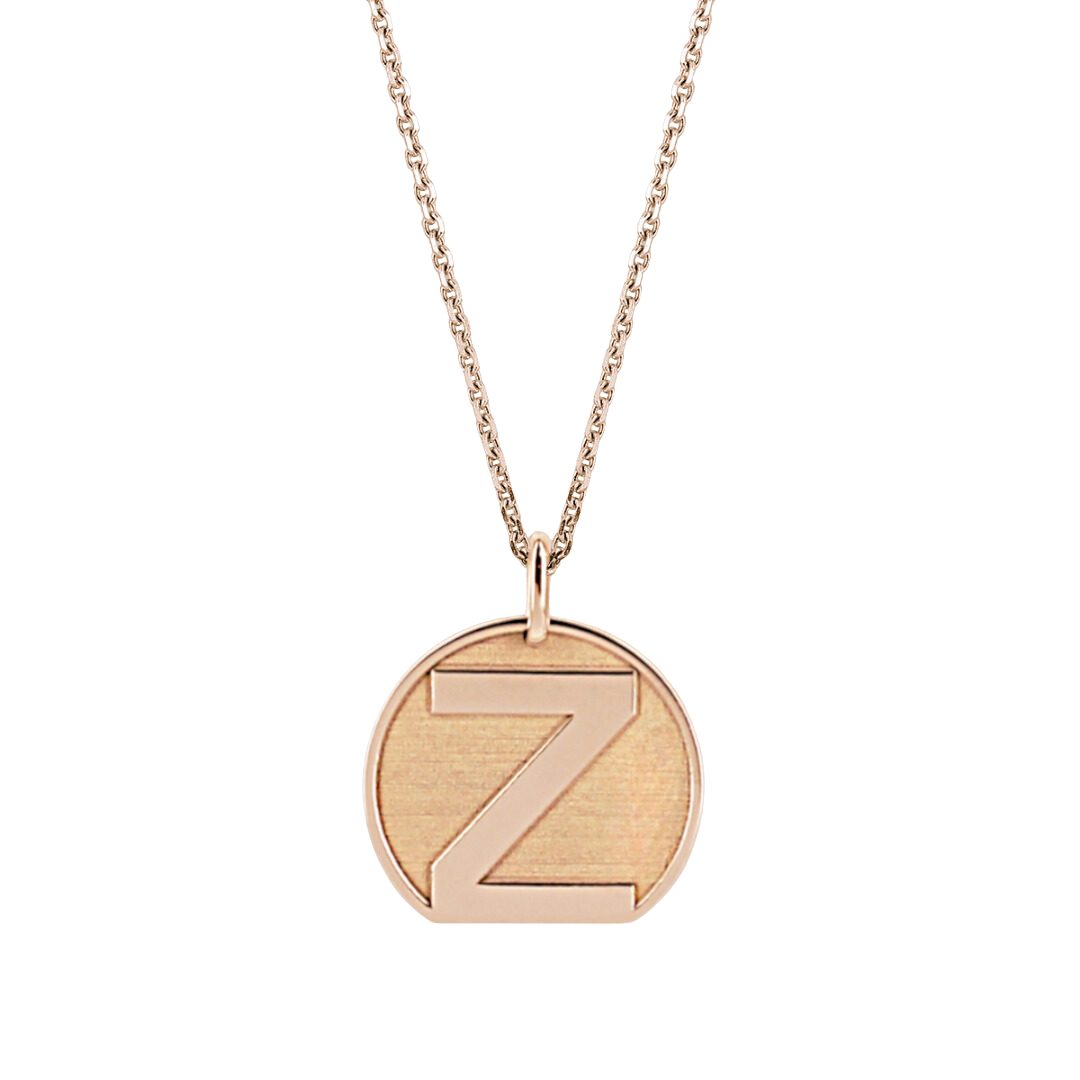 Pendentif lettre Z or 18 carats OR ROSE