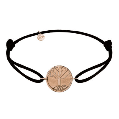 bracelet cordon arbre de vie en or rose