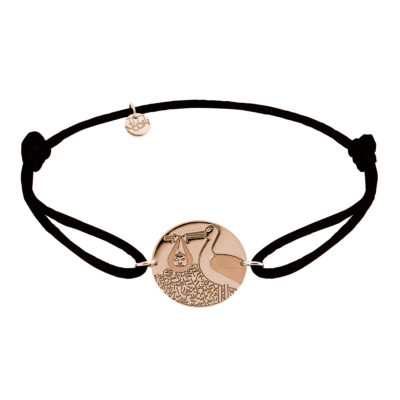 bracelet cordon cigogne or rose