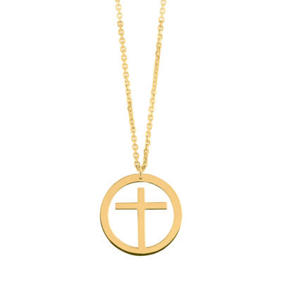 pendentif collier croix éternité en or jaune