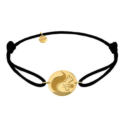 bracelet cordon écureuil or jaune