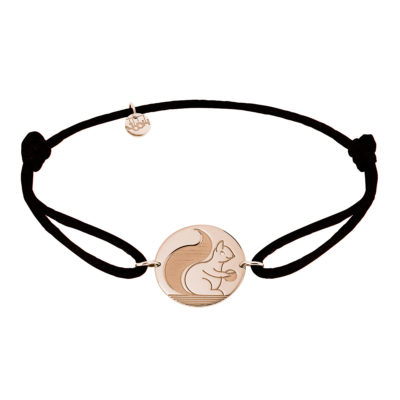 bracelet cordon écureuil or rose