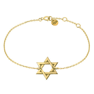 bracelet chaine étoile de david or jaune
