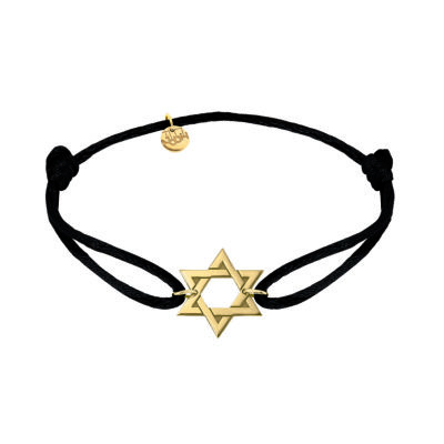 bracelet cordon étoile de david or jaune 18 carats