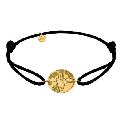 bracelet cordon girafe en or jaune