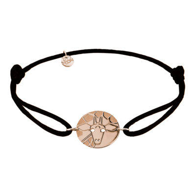 bracelet cordon girafe en or rose