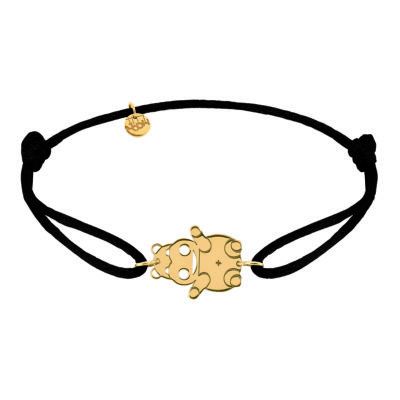 bracelet cordon hippo en or jaune