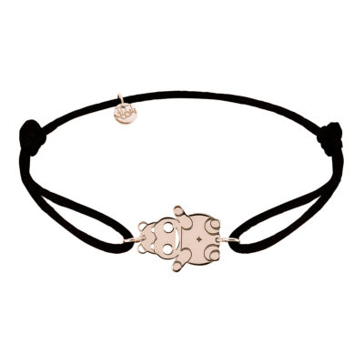 bracelet cordon hippo en or rose