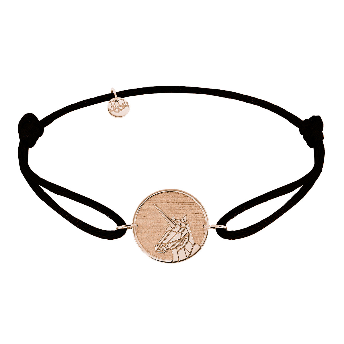 bracelet cordon licorne or rose 18 carats