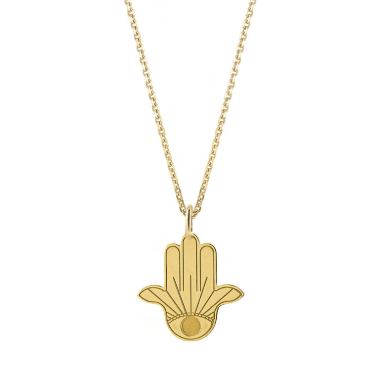 pendentif main de fatma or jaune 18 carats
