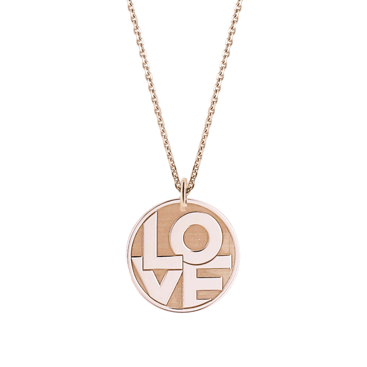 pendentif LOVE or rose 18 carats