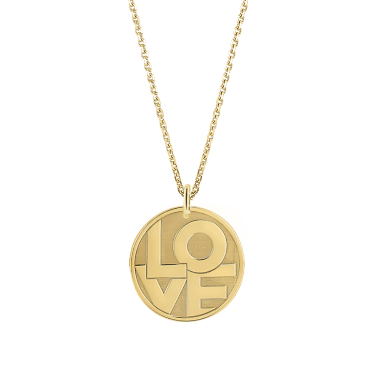 pendentif LOVE or jaune 18 carats