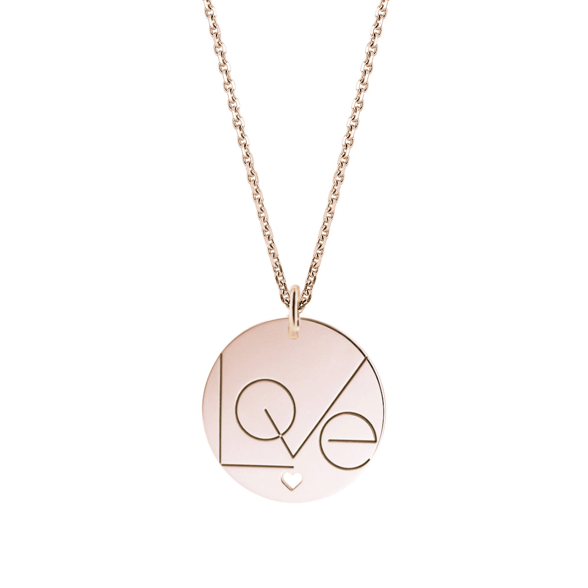 pendentif petit love or rose 18 carats