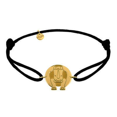 bracelet cordon rhino or jaune