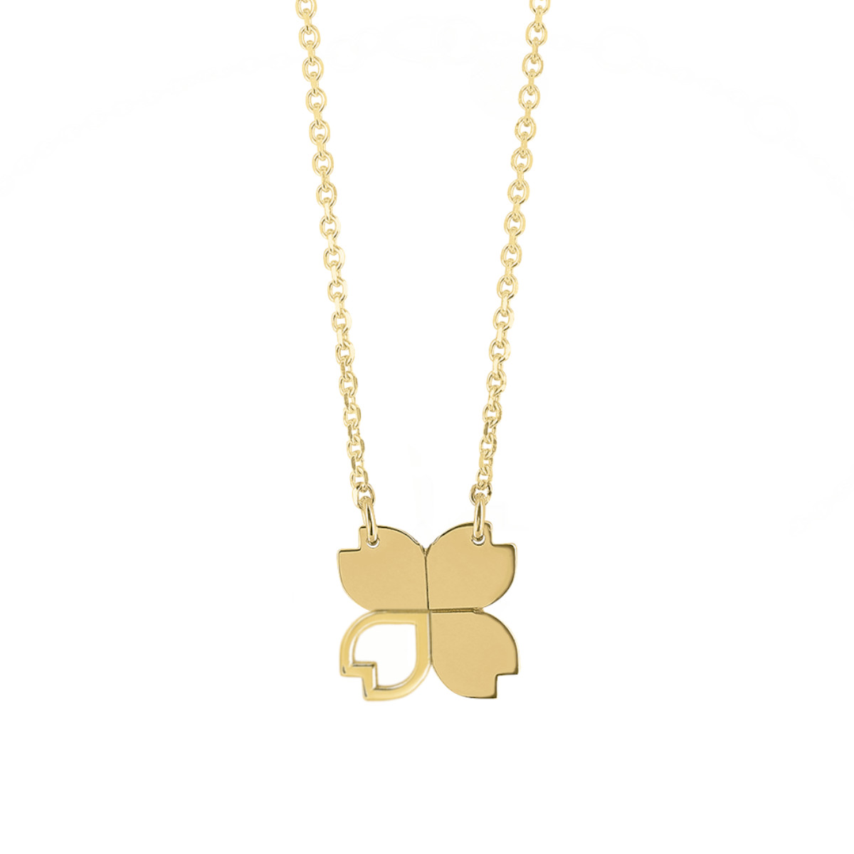 clover pendant necklace in 18-karat yellow gold