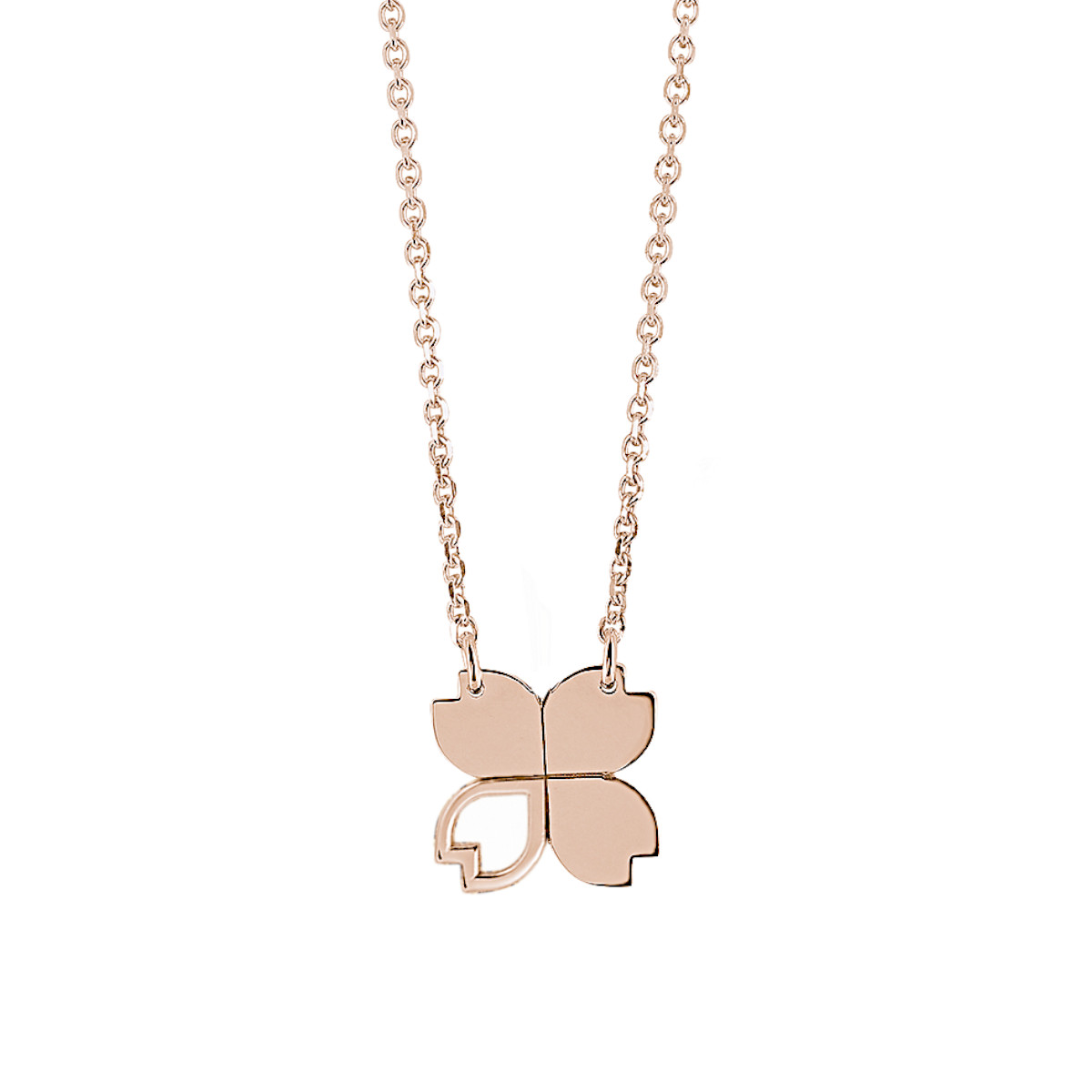 clover necklace in 18-karat pink gold