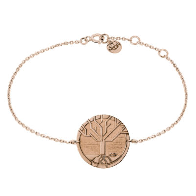 bracelet chaine arbre de vie en or rose