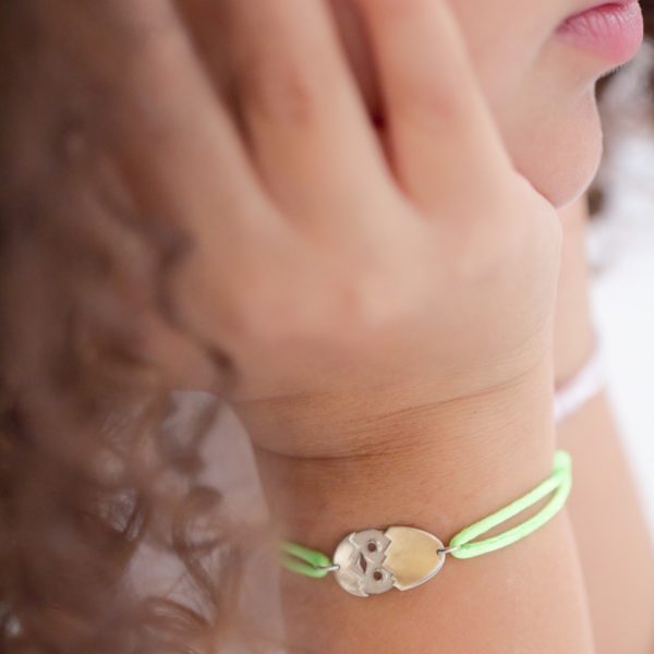 bracelet cordon poussin vert