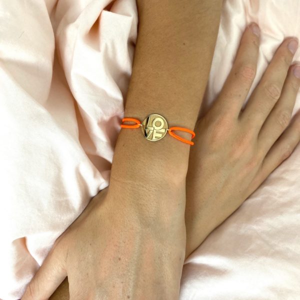 bracelet cordon LOVE orange