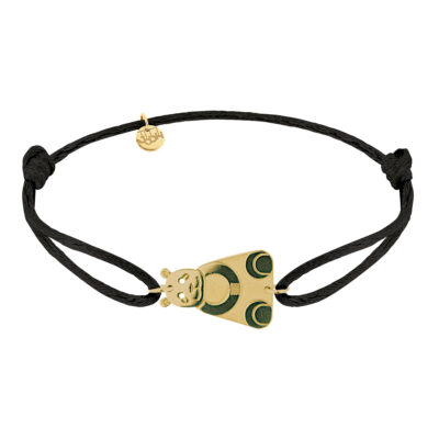 bracelet cordon panda en or jaune 18 carats