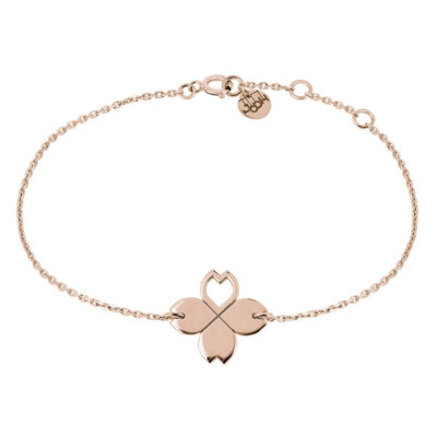 bracelet chaine trèfle en or rose