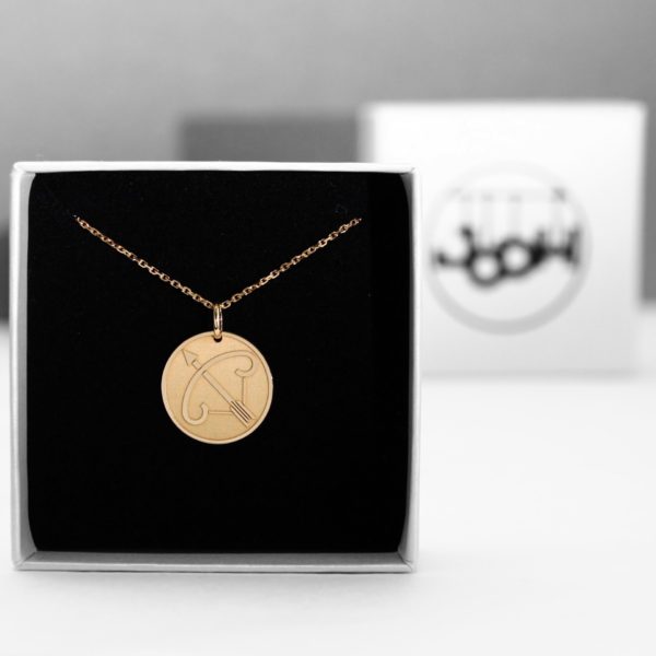 pendentif sagittaire or jaune