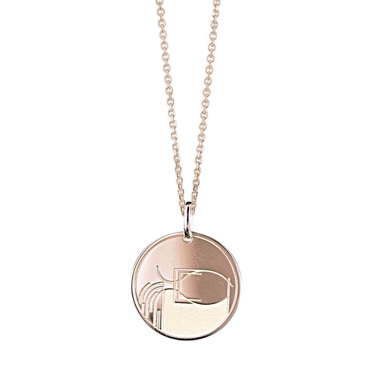 pendentif verseau en or rose 18 carats