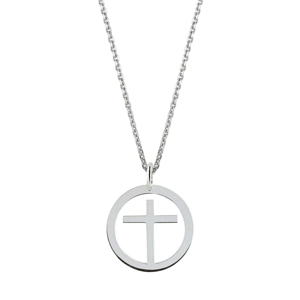 pendentif croix eternite en or blanc