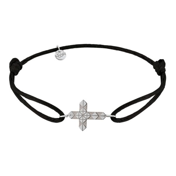 bracelet cordon croix facette
