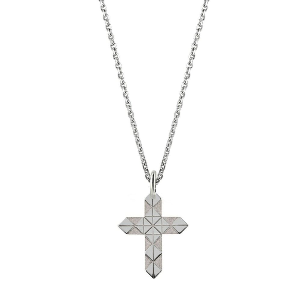 pendentif croix facette