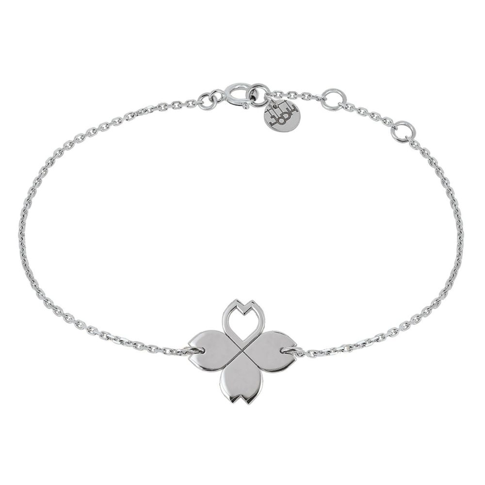 Bracelet Chaîne Trèfle en Argent 925 millièmes rhodié