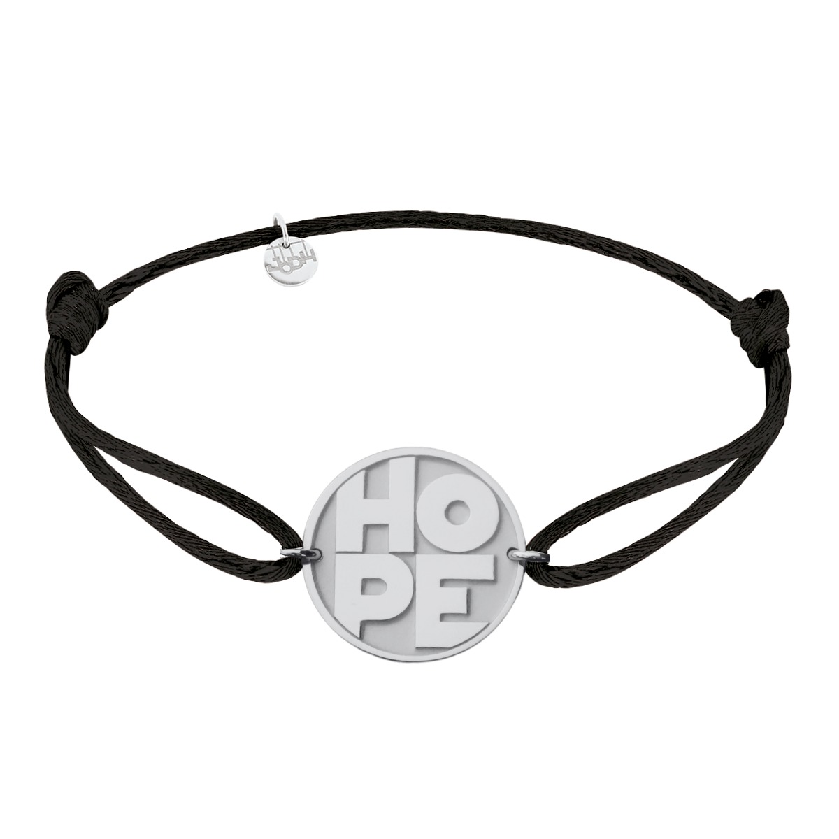 bracelet en cordon HOPE espoir or blanc